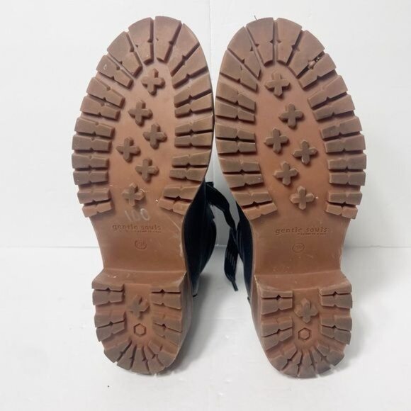 Gentle Souls Brenna Combat Moto Boot Black Lace-Up Leather Upper Size 7.5 - Picture 12 of 15